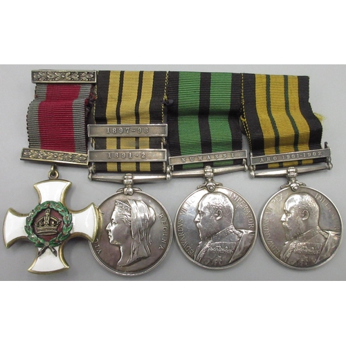 1391 - Victorian D.S.O Group of four medals, awarded to Major H.D Carleton, West India Regiment. Comprising... 