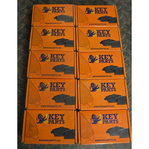 257 - Ten boxed as new/unused Land Rover brake pads by Key Parts, all code KBP1250. Security seals broken ... 