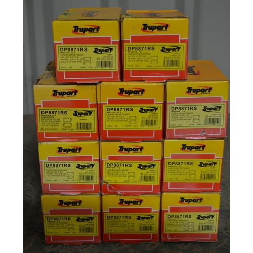 259 - Eleven unused boxed Trupart DP8871RS Land Rover Defender front brake pads sets, most security seals ... 