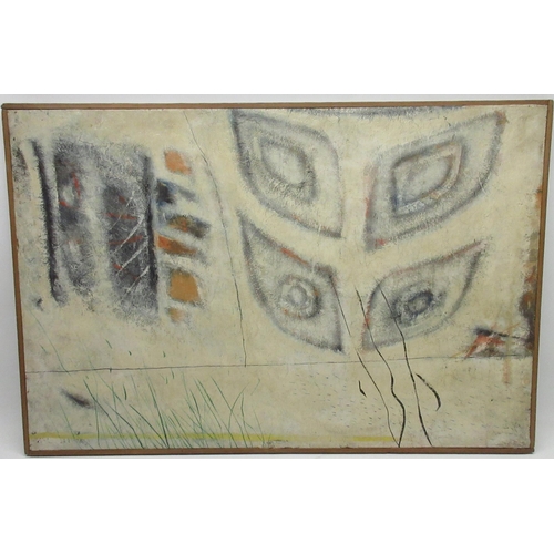 1229 - Martin Bradley (British 1931-2023); Untitled abstract study, oil on board, 59cm x 90cm; Provenance: ... 