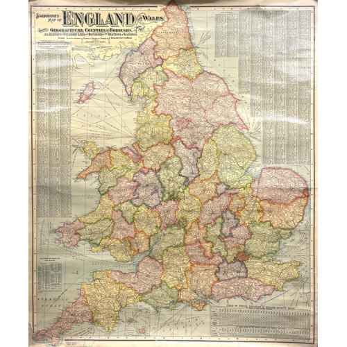 1209 - 'Scarborough's Map of England and Wales Shewing Geographical Counties and Boroughs All Railways and ... 