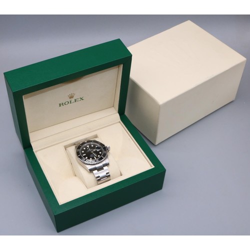 1116 - Rolex Oyster Perpetual Date Submariner stainless steel wristwatch, signed black dial with baton and ... 