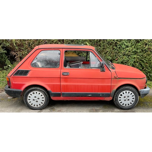 5 - Classic 1990 red Fiat 126 bis 3 door hatchback. 704cc, petrol, good runner, part service history, V5... 