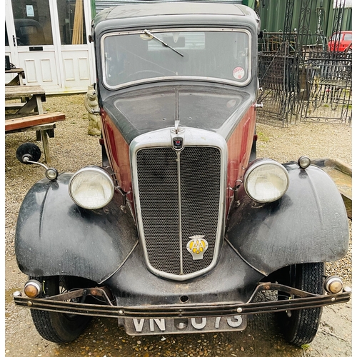 2 - Classic 1935 Morris 8 saloon in red/black finish. 885cc petrol, historic classification, 4 door, reg... 