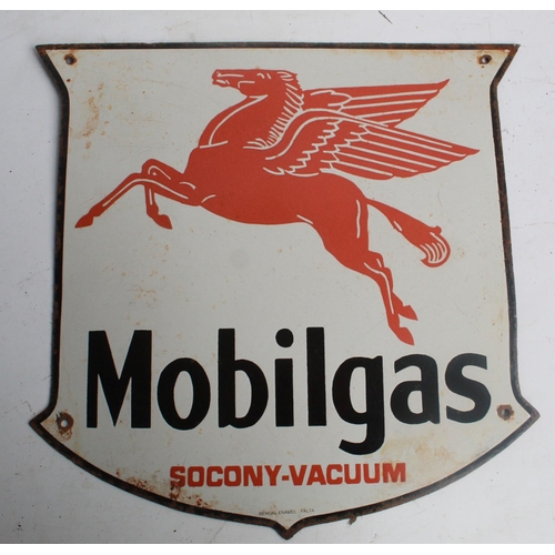 118 - Single sided enamel sign. 'Mobilgas'. 42cmx41cm