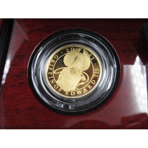 602 - The Royal Mint - The Queen's Beasts: The Griffin of Edward III 2021 UK Quarter-Ounce Gold Proof £25 ... 