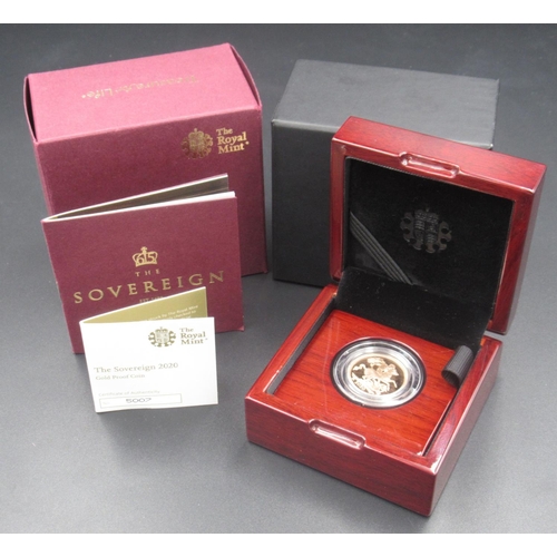 616 - The Royal Mint - The Sovereign 2020 gold proof coin, Limited Edition no.5007/7995, with original box... 