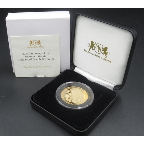 650 - Harrington & Byrne - 2020 Centenary of the Unknown Warrior 22 carat Tristan da Cunha gold proof doub... 