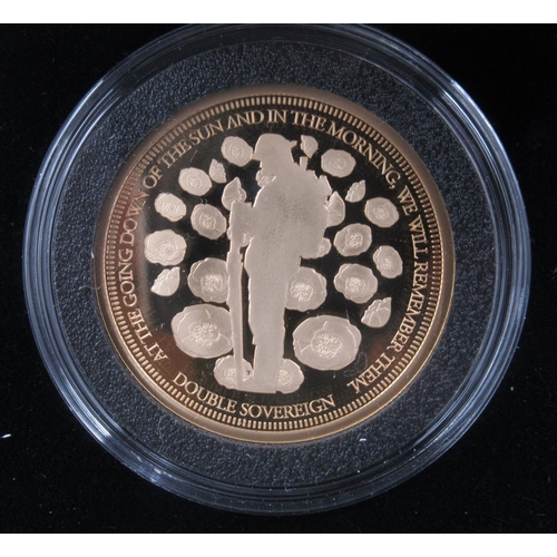 650 - Harrington & Byrne - 2020 Centenary of the Unknown Warrior 22 carat Tristan da Cunha gold proof doub... 