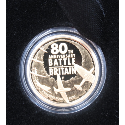 647 - The Perth Mint - 80th Anniversary Battle of Britain 2020 1/4oz gold proof coin, Limited Edition no.2... 