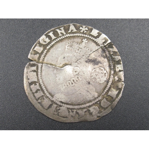 671 - Elizabeth I coin, silver hammered sixpence 1574, a/f