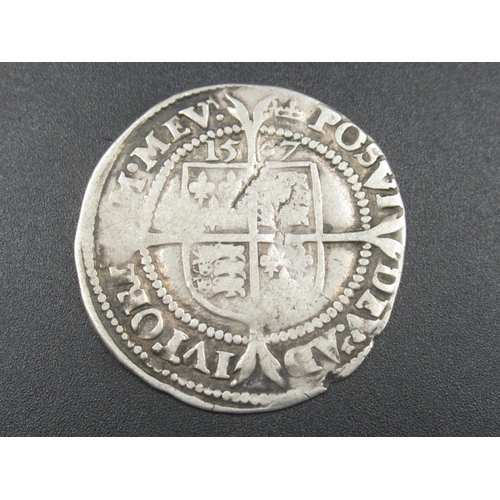 672 - Elizabeth I coin, silver hammered sixpence 1567