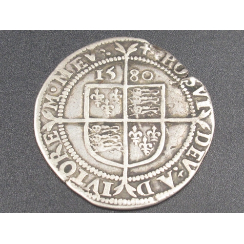 673 - Elizabeth I coin, silver hammered sixpence 1580