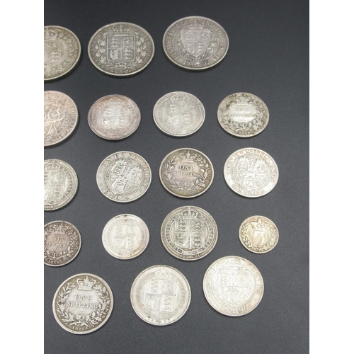 691 - Collection of assorted Queen Victoria shillings, six pence, three pence, etc. (gross 8.36ozt)