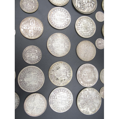 694 - Assorted collection of Queen Victoria with some George III and George IV silver content coins to inc... 