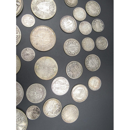 694 - Assorted collection of Queen Victoria with some George III and George IV silver content coins to inc... 