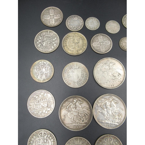 694 - Assorted collection of Queen Victoria with some George III and George IV silver content coins to inc... 