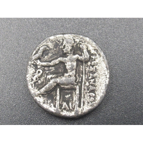 680 - Ancient Greek Alexander the Great Silver Tetradrachum Coin and 3 other ancient Greek coins (4)