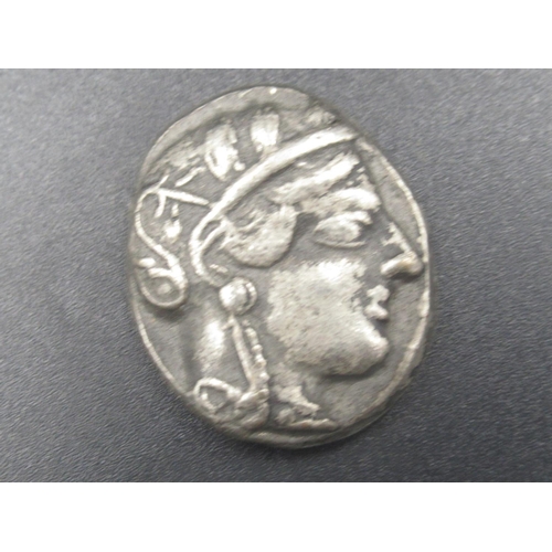 680 - Ancient Greek Alexander the Great Silver Tetradrachum Coin and 3 other ancient Greek coins (4)