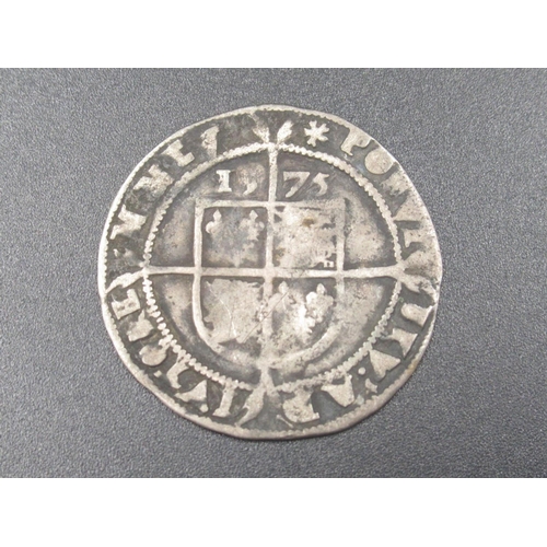 675 - Elizabeth I coin, silver hammered sixpence 1575