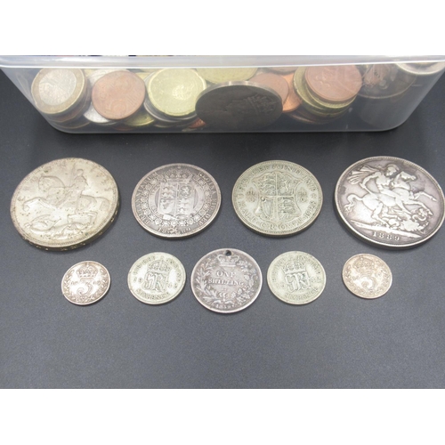 765 - Assorted collection of GB and international coins to include Euros, Cents, Rands, etc.  and 9 Pre-19... 