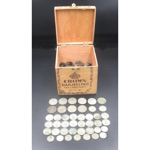 766 - Assorted collection of GB and International coins to inc. 43 Pre-1947 GB silver content coins (gross... 