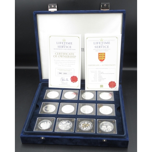 725 - Westminster - Lifetime of Service Silver Proof Coin Collection, 16 silver proof coins (3 accented wi... 