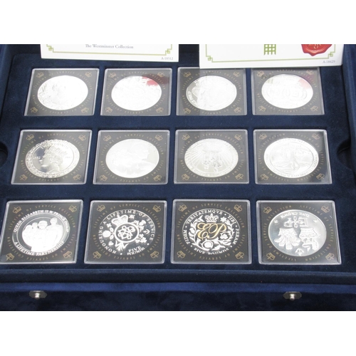 725 - Westminster - Lifetime of Service Silver Proof Coin Collection, 16 silver proof coins (3 accented wi... 