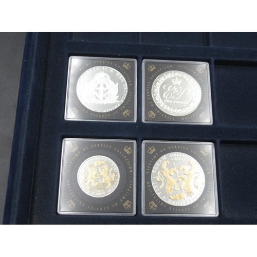 725 - Westminster - Lifetime of Service Silver Proof Coin Collection, 16 silver proof coins (3 accented wi... 