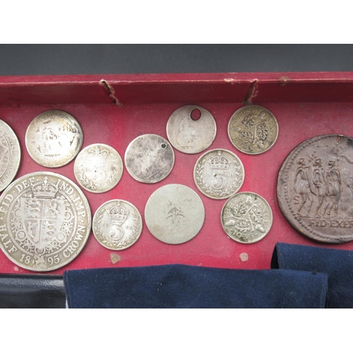 774 - Assorted collection of coins in a mahogany box to inc. 3 Westminster gilt proof The Golden Jubilee £... 