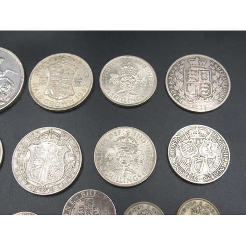 698 - Collection of Pre-1947 GB silver content coins to inc. 1819 Crown, 1836 4 pence and half-crowns, shi... 