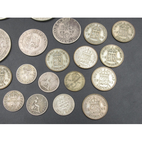 698 - Collection of Pre-1947 GB silver content coins to inc. 1819 Crown, 1836 4 pence and half-crowns, shi... 