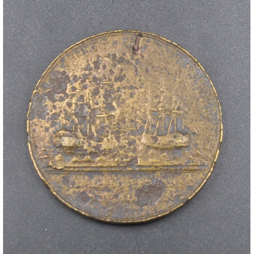 681 - 1772 Captain Cook Medal. George III (1760 -1820) Resolution and Adventure Medal, 1772 platina (brass... 