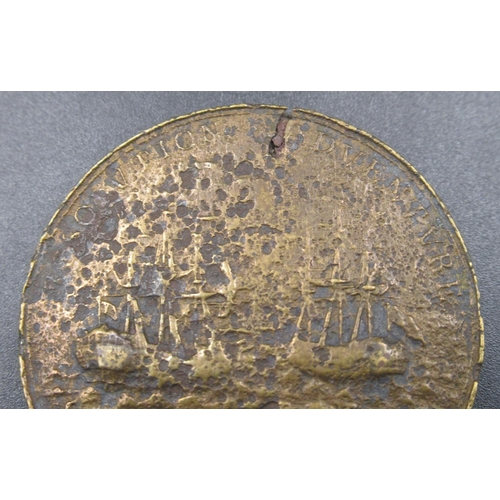 681 - 1772 Captain Cook Medal. George III (1760 -1820) Resolution and Adventure Medal, 1772 platina (brass... 