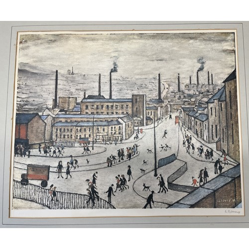 1255 - WITHDRAWN - Lawrence Stephen Lowry RA (1887-1976) 'Huddersfield' colour lithograph, signed in pencil... 