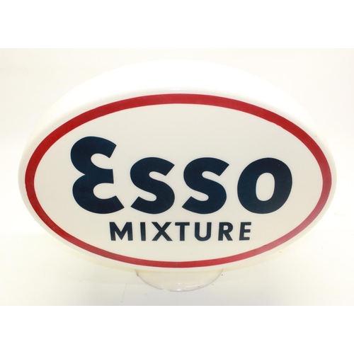 14 - Esso Mixture double sided glass petrol pump globe, British Made Property of Esso Petroleum Ltd, H50c... 