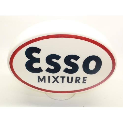 14 - Esso Mixture double sided glass petrol pump globe, British Made Property of Esso Petroleum Ltd, H50c... 