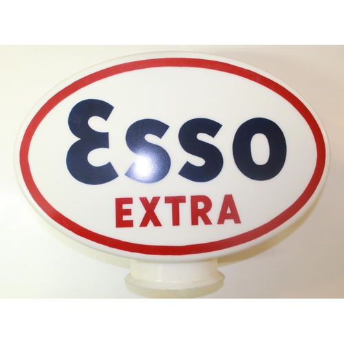 22 - Esso Extra double sided glass petrol pump globe, H38cm W51cm D19cm