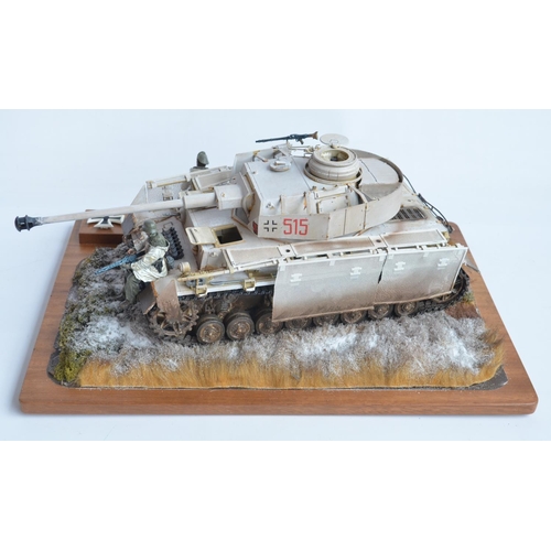 3 - Competently built 1/16 scale Trumpeter German Army WWII Panzer IV Ausf.G plastic model kit with deta... 