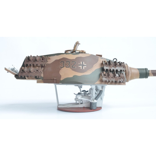 4 - Competently built 1/16 scale Trumpeter King Tiger plastic model kit with Henschel turret and full de... 