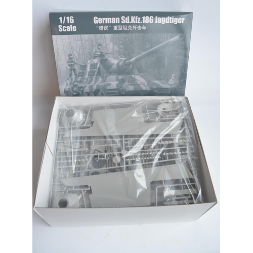 7 - Unbuilt Trumpeter 1/16 scale German Sd.Kfz.186 Jagdtiger model kit (item no 00923), box opened, cont... 