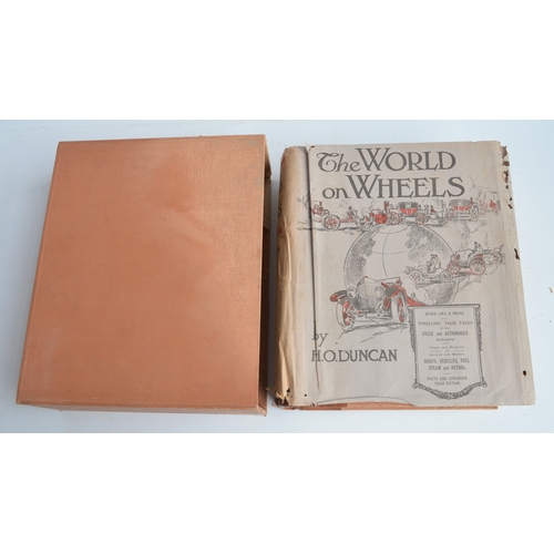 194 - Hardback leather bound copy of The World On Wheels by H.O.Duncan, printed by Herbert Clarke, Paris. ... 