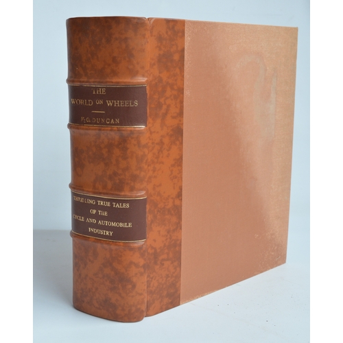 194 - Hardback leather bound copy of The World On Wheels by H.O.Duncan, printed by Herbert Clarke, Paris. ... 