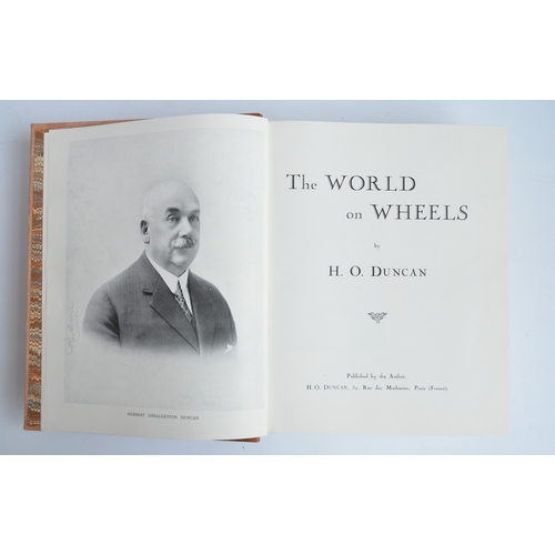 194 - Hardback leather bound copy of The World On Wheels by H.O.Duncan, printed by Herbert Clarke, Paris. ... 