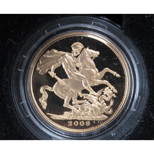 619 - The Royal Mint - The 2009 UK Sovereign Gold Proof Coin, Limited Edition no.0915/12500, with original... 