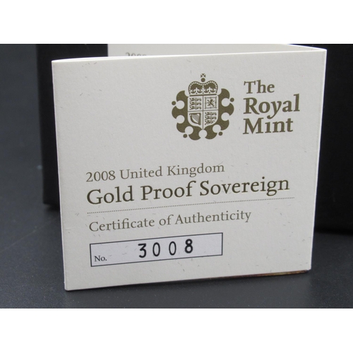 620 - The Royal Mint - 2008 United Kingdom Gold Proof Sovereign, Limited Edition no. 3008/12500, with orig... 