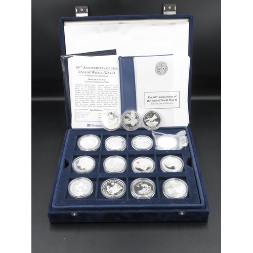 724 - Westminster The 60th Anniversary of the End of World War II Silver coin collection comprising 39 Sil... 