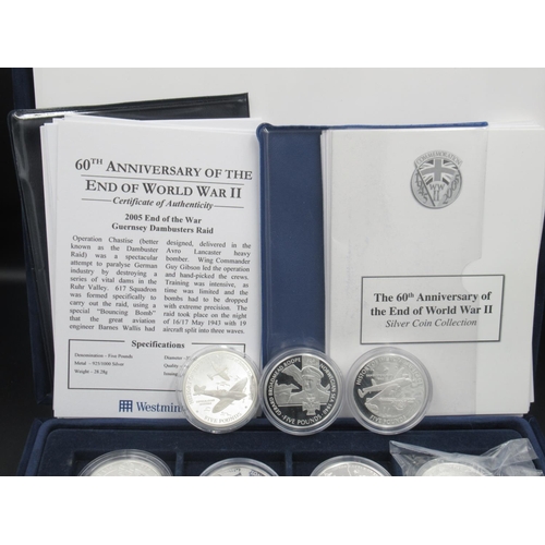 724 - Westminster The 60th Anniversary of the End of World War II Silver coin collection comprising 39 Sil... 