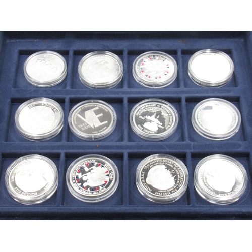 724 - Westminster The 60th Anniversary of the End of World War II Silver coin collection comprising 39 Sil... 