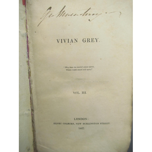 874 - Benjamin Disraeli, Vivian Grey, Henry Colburn, 1826 & 1827 in 5 volumes, hardbacks